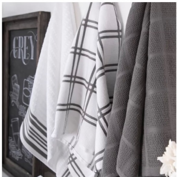Our Table—Everyday Solid Kitchen Towels (Grey, Set of 2) Bed Bath & Beyond NWT - Picture 5 of 8